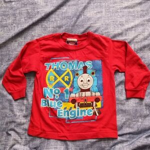 Vintage Thomas the Tank Engine Red Kids Long Sleeve Tee